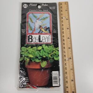 Vintage Counted Cross-Stitch Kit Plant Poke by NeedleMagic- Bay Leaf